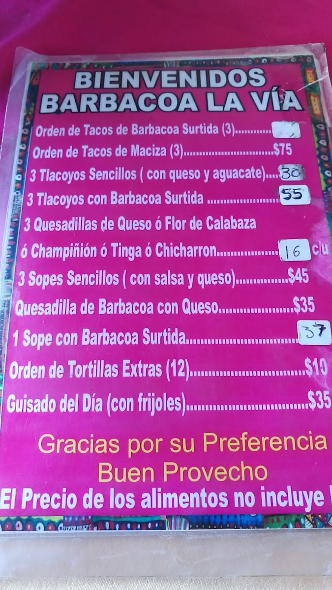Barbacoa La Vía Menu - Image 5